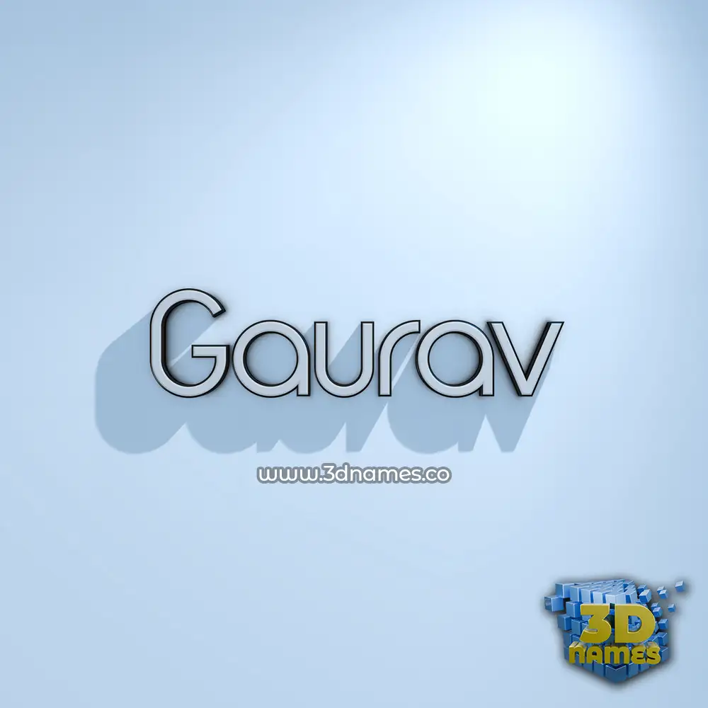 gaurav in White Logo Cold style - 3D name wallpaper