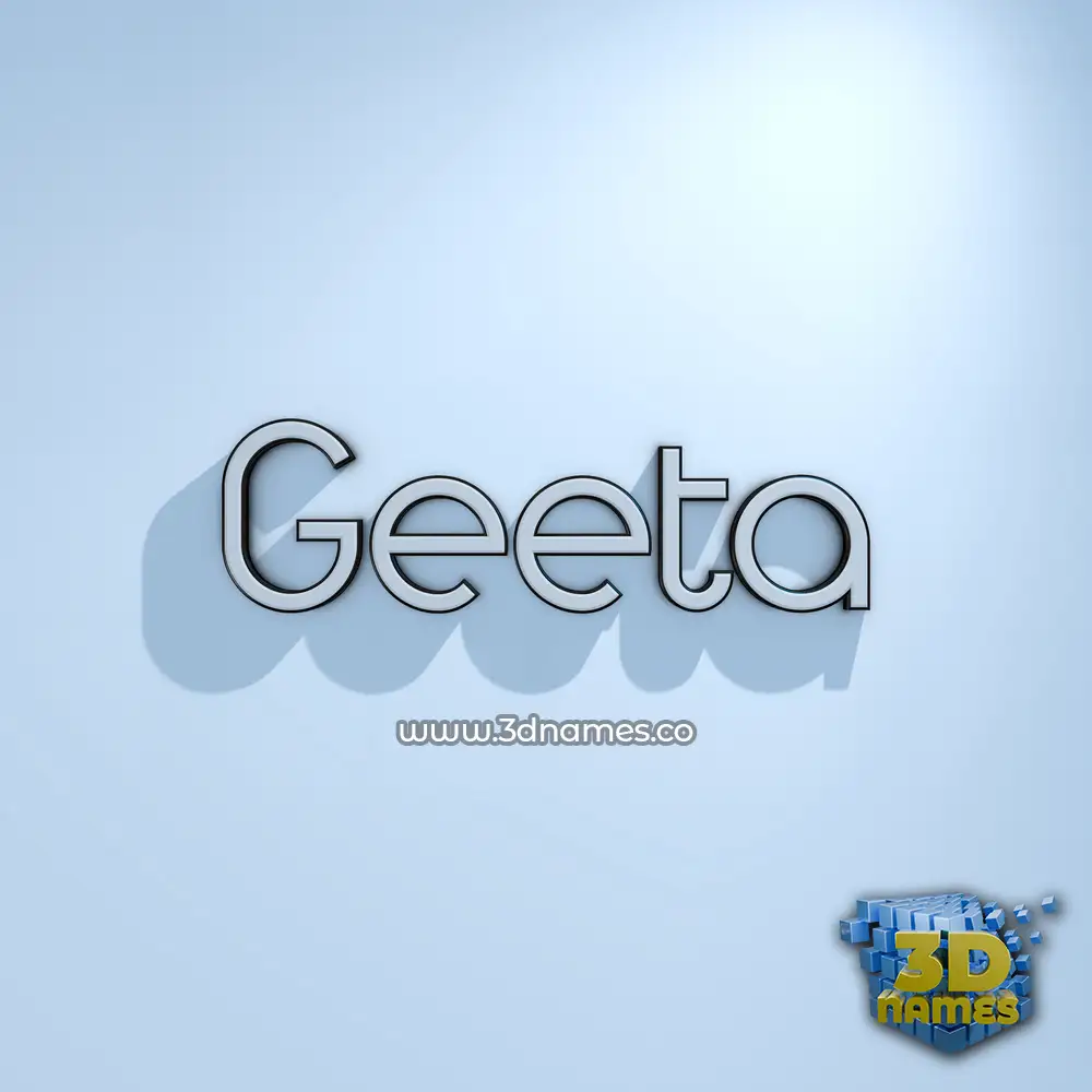 geeta in White Logo Cold style - 3D name wallpaper