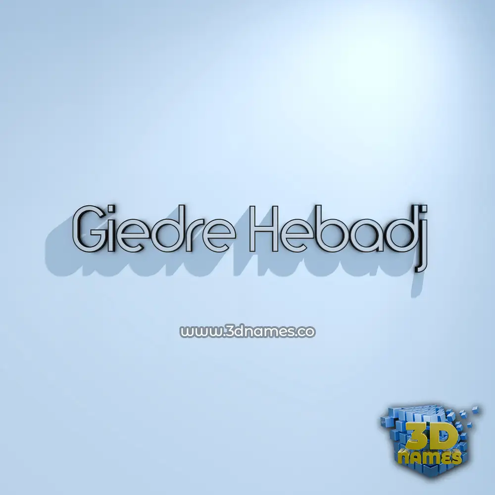 giedre hebadj in White Logo Cold style - 3D name wallpaper