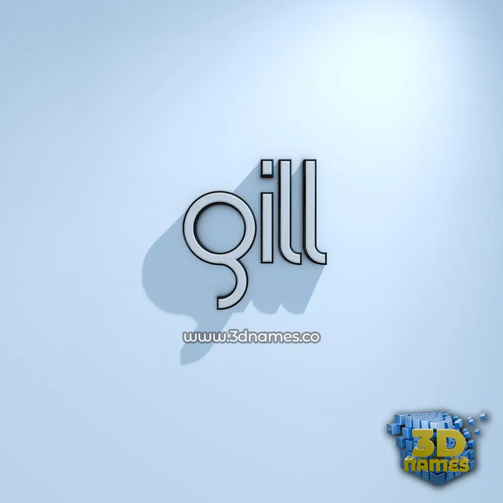 gill in White Logo Cold style - 3D name wallpaper
