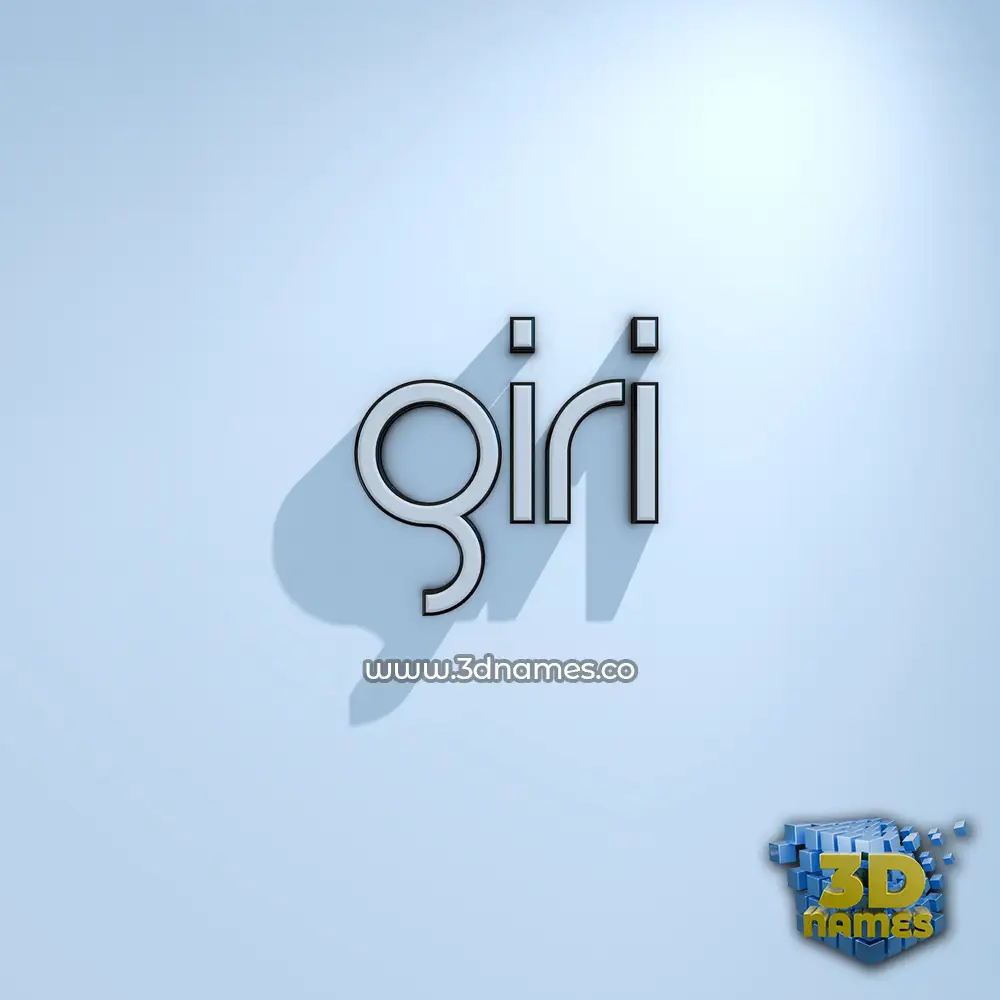 giri in White Logo Cold style - 3D name wallpaper