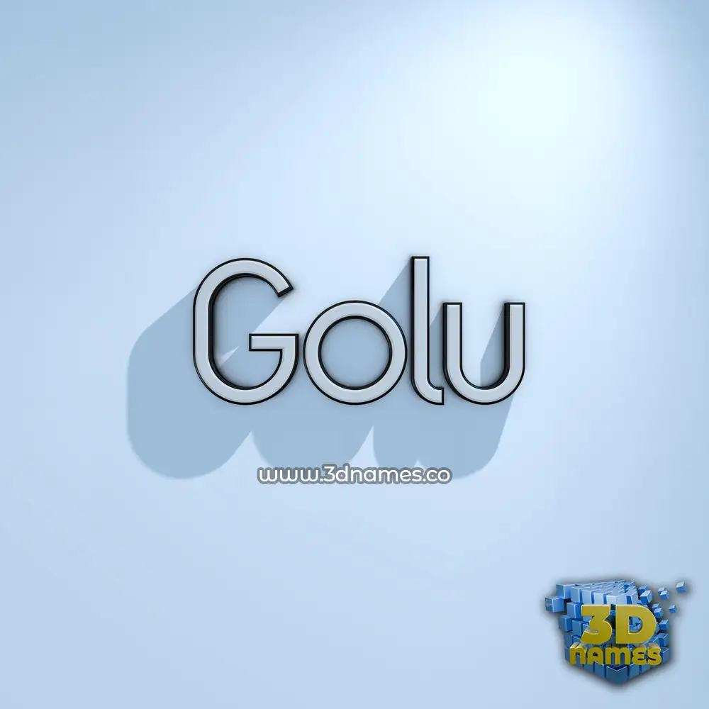 golu in White Logo Cold style - 3D name wallpaper