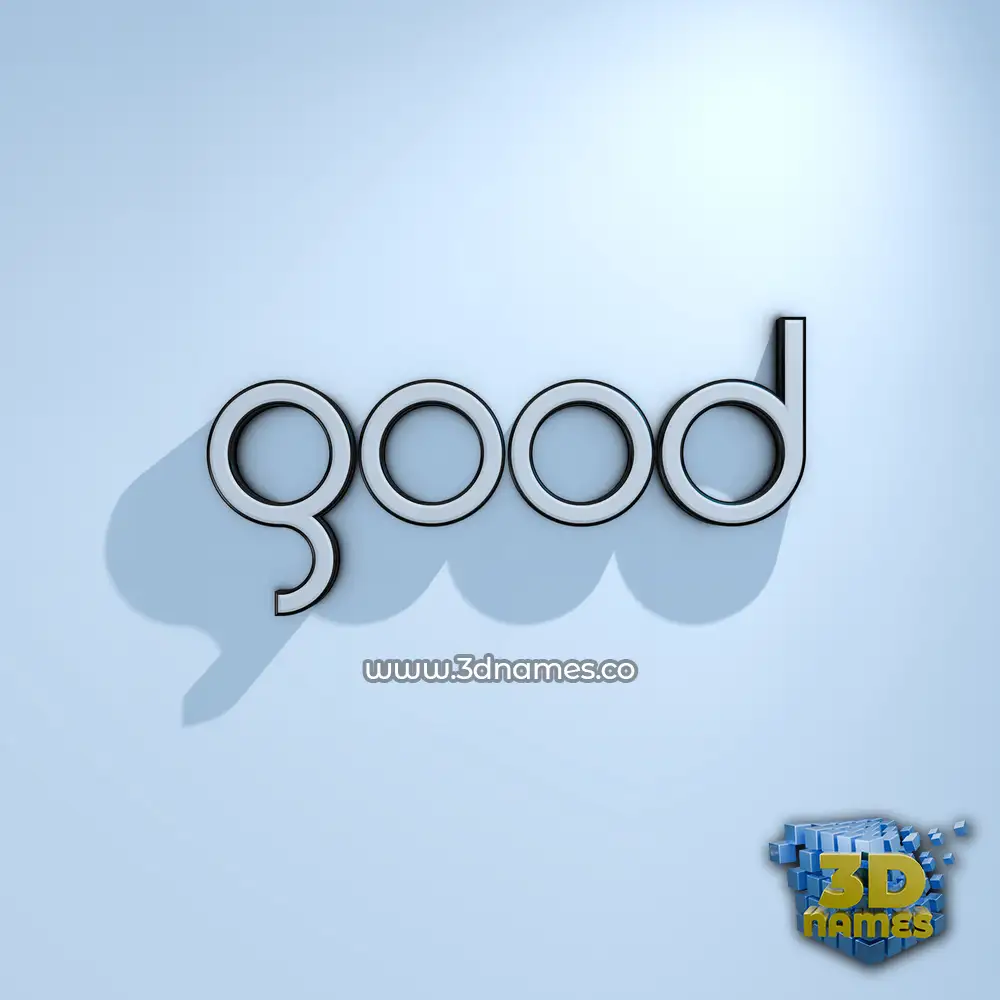 good in White Logo Cold style - 3D name wallpaper