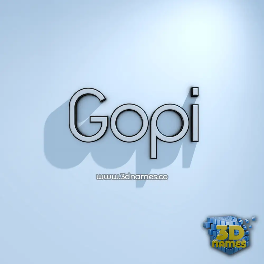 gopi in White Logo Cold style - 3D name wallpaper
