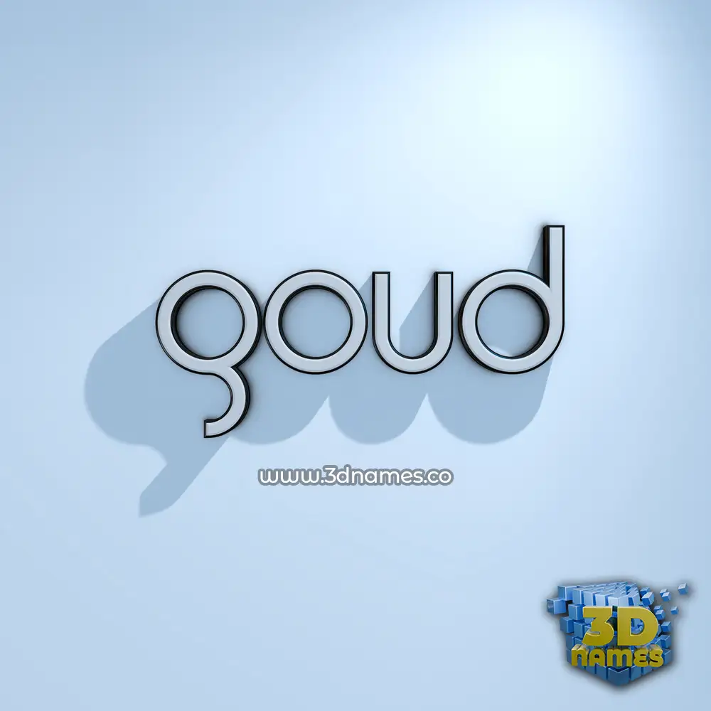 goud in White Logo Cold style - 3D name wallpaper