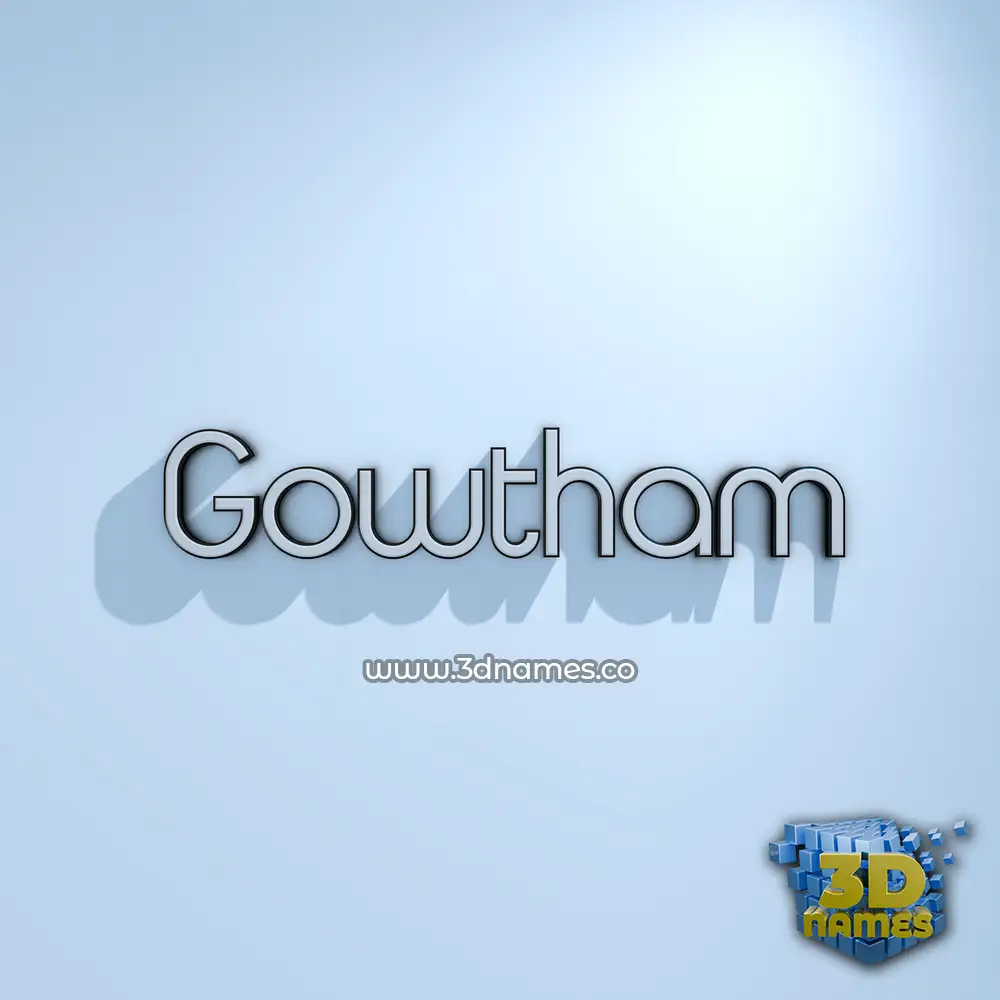gowtham in White Logo Cold style - 3D name wallpaper