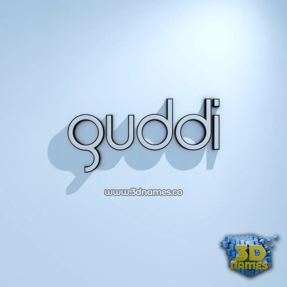 guddi in White Logo Cold style - 3D name wallpaper