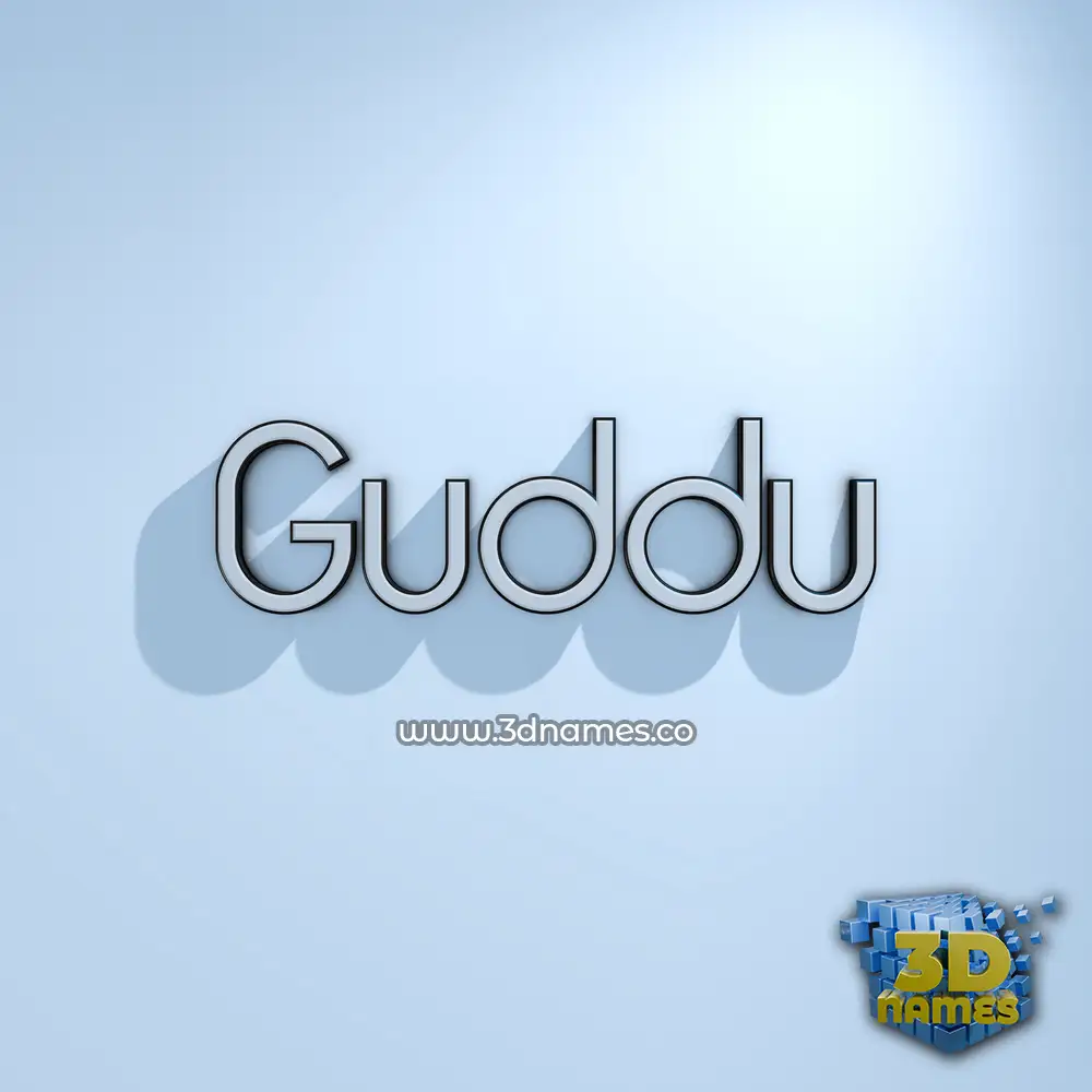 guddu in White Logo Cold style - 3D name wallpaper