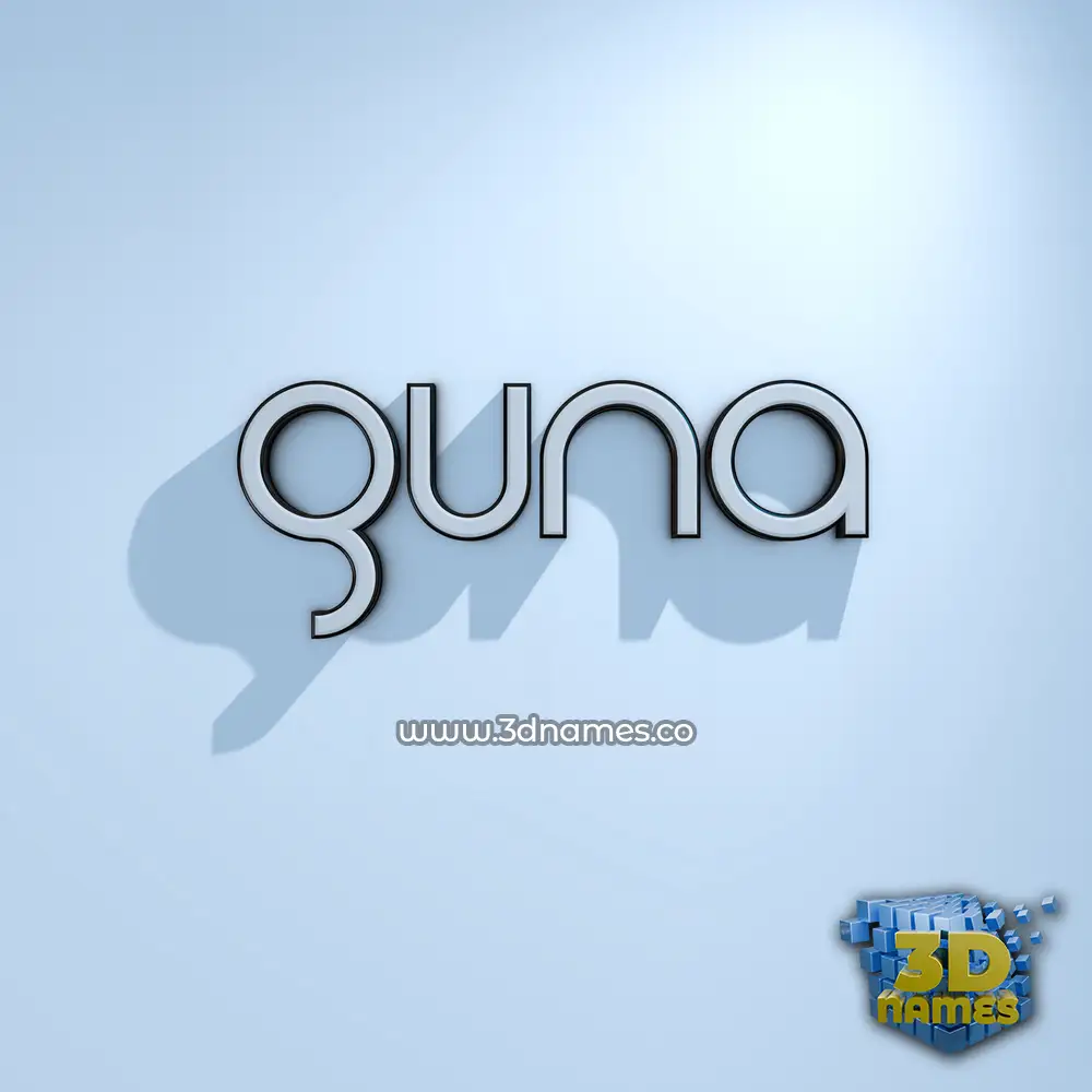 guna in White Logo Cold style - 3D name wallpaper