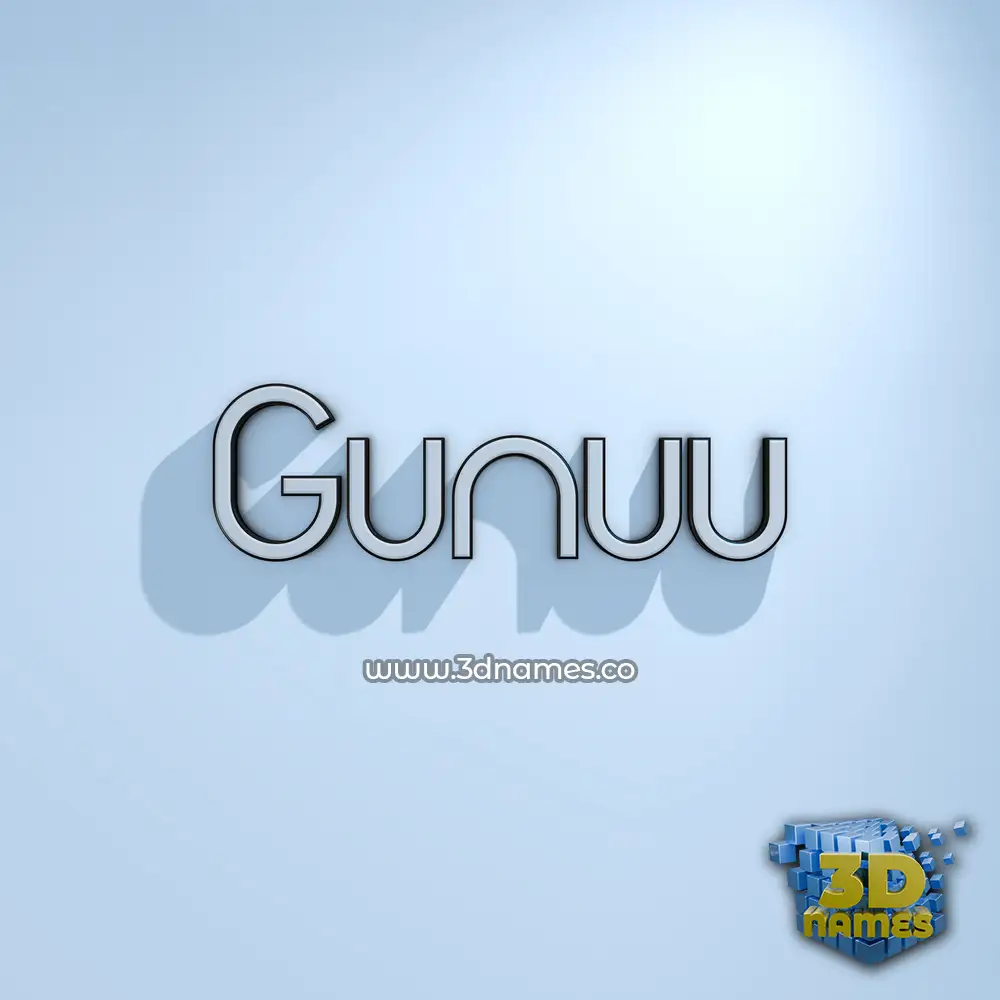 gunuu in White Logo Cold style - 3D name wallpaper