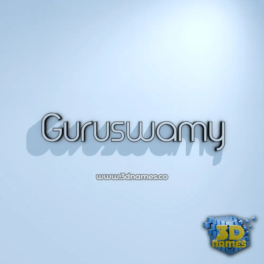 guruswamy in White Logo Cold style - 3D name wallpaper