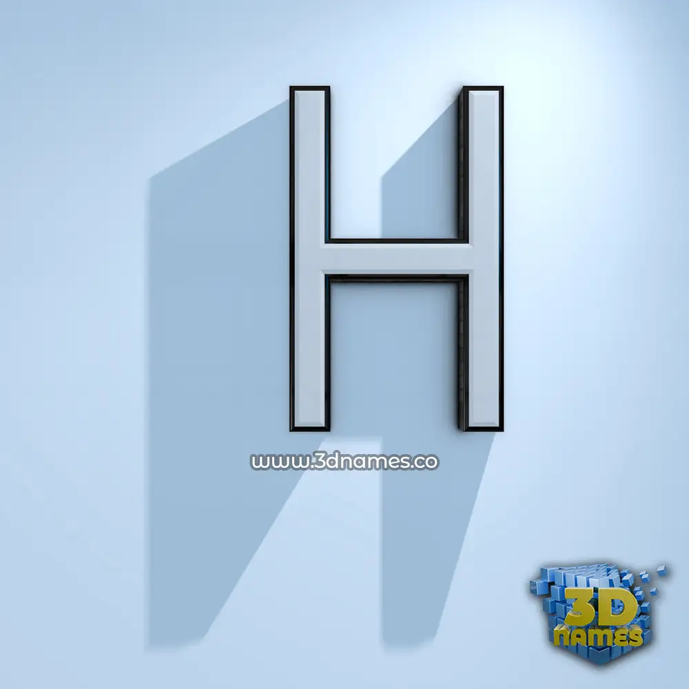 h in White Logo Cold style - 3D name wallpaper