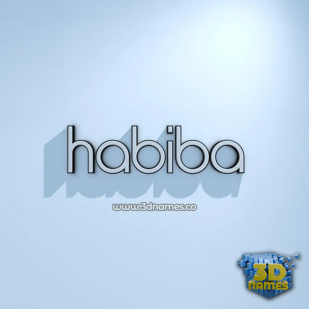 habiba in White Logo Cold style - 3D name wallpaper