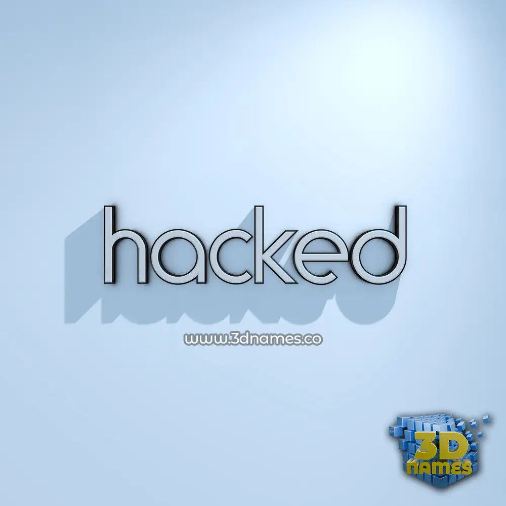 hacked in White Logo Cold style - 3D name wallpaper