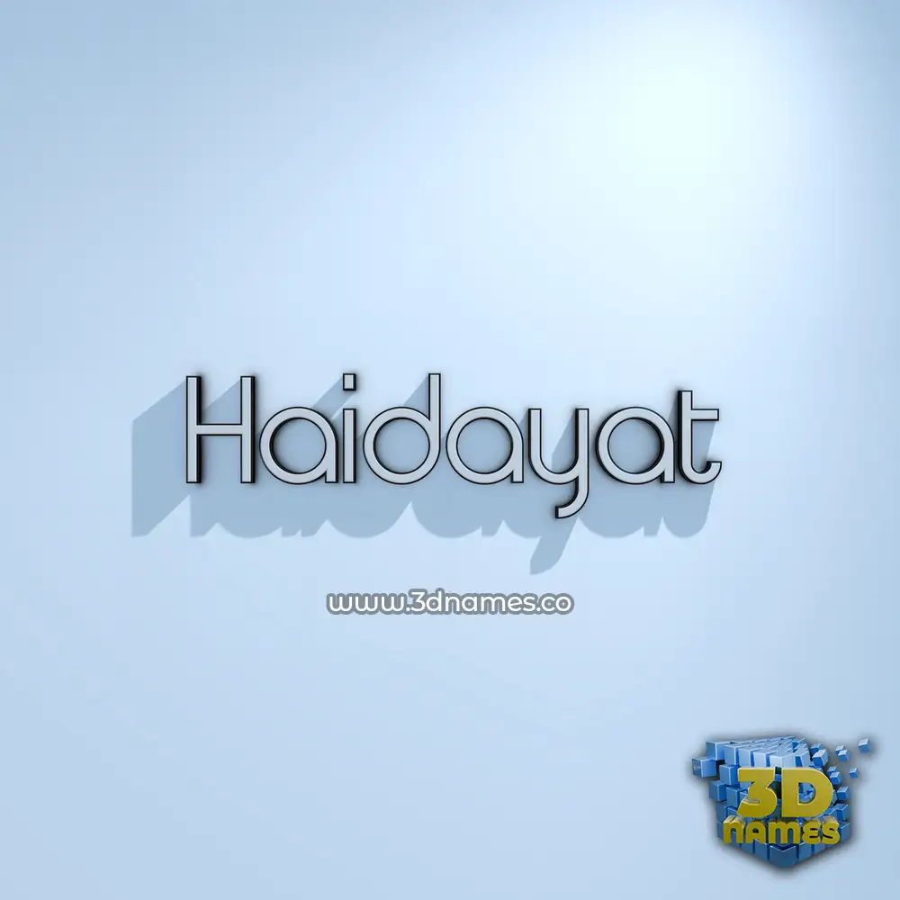 haidayat in White Logo Cold style - 3D name wallpaper