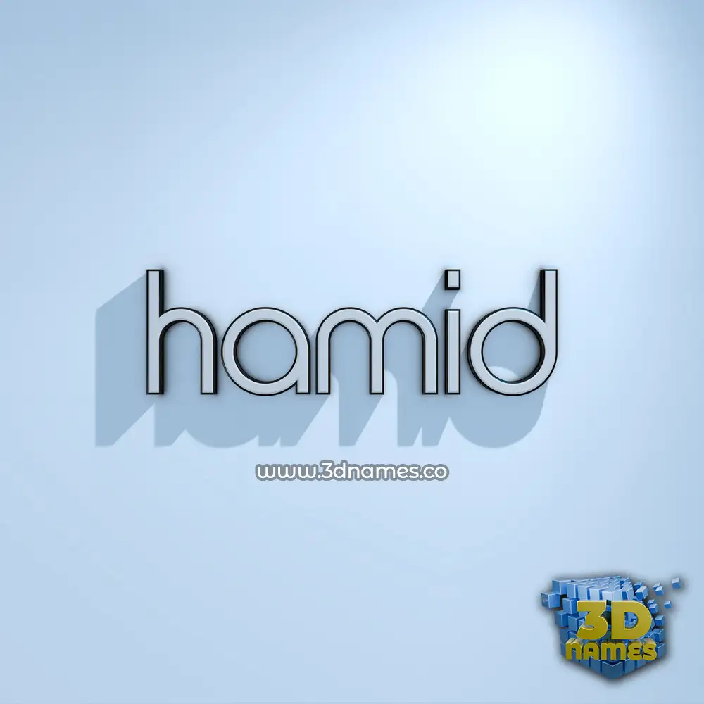 hamid in White Logo Cold style - 3D name wallpaper