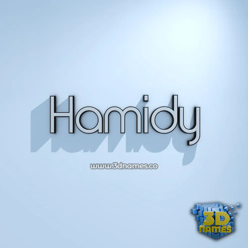 hamidy in White Logo Cold style - 3D name wallpaper