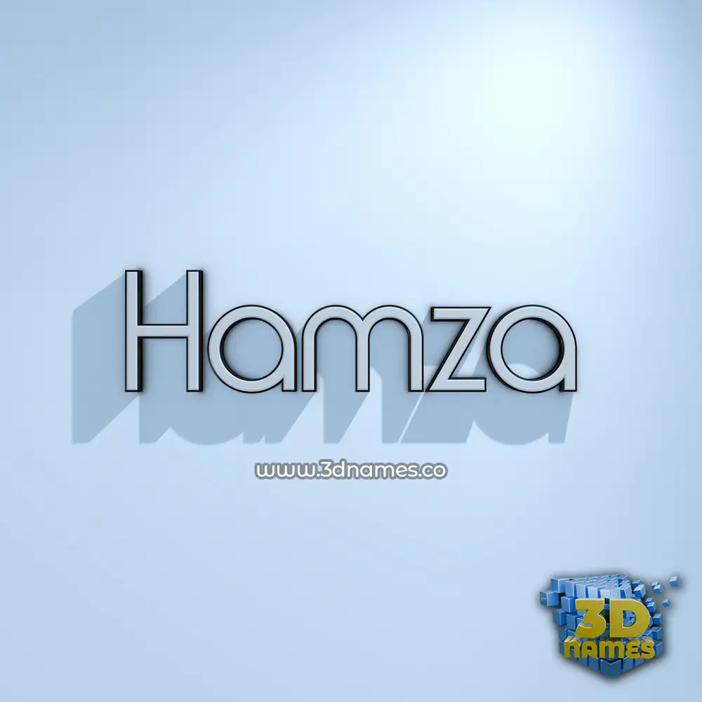 hamza in White Logo Cold style - 3D name wallpaper