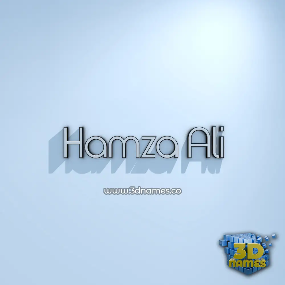 hamza ali in White Logo Cold style - 3D name wallpaper