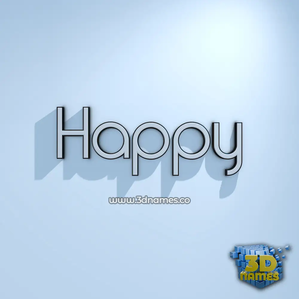 happy in White Logo Cold style - 3D name wallpaper