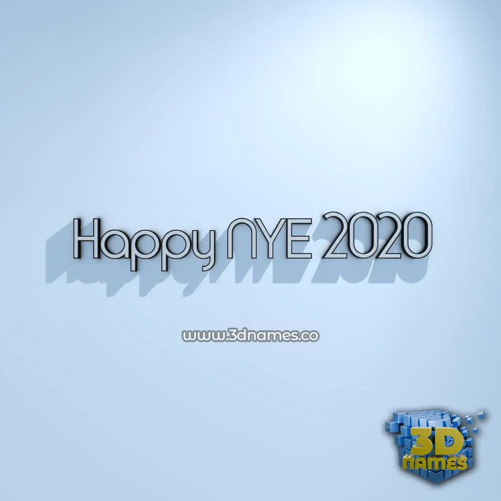 happy nye 2020 in White Logo Cold style - 3D name wallpaper