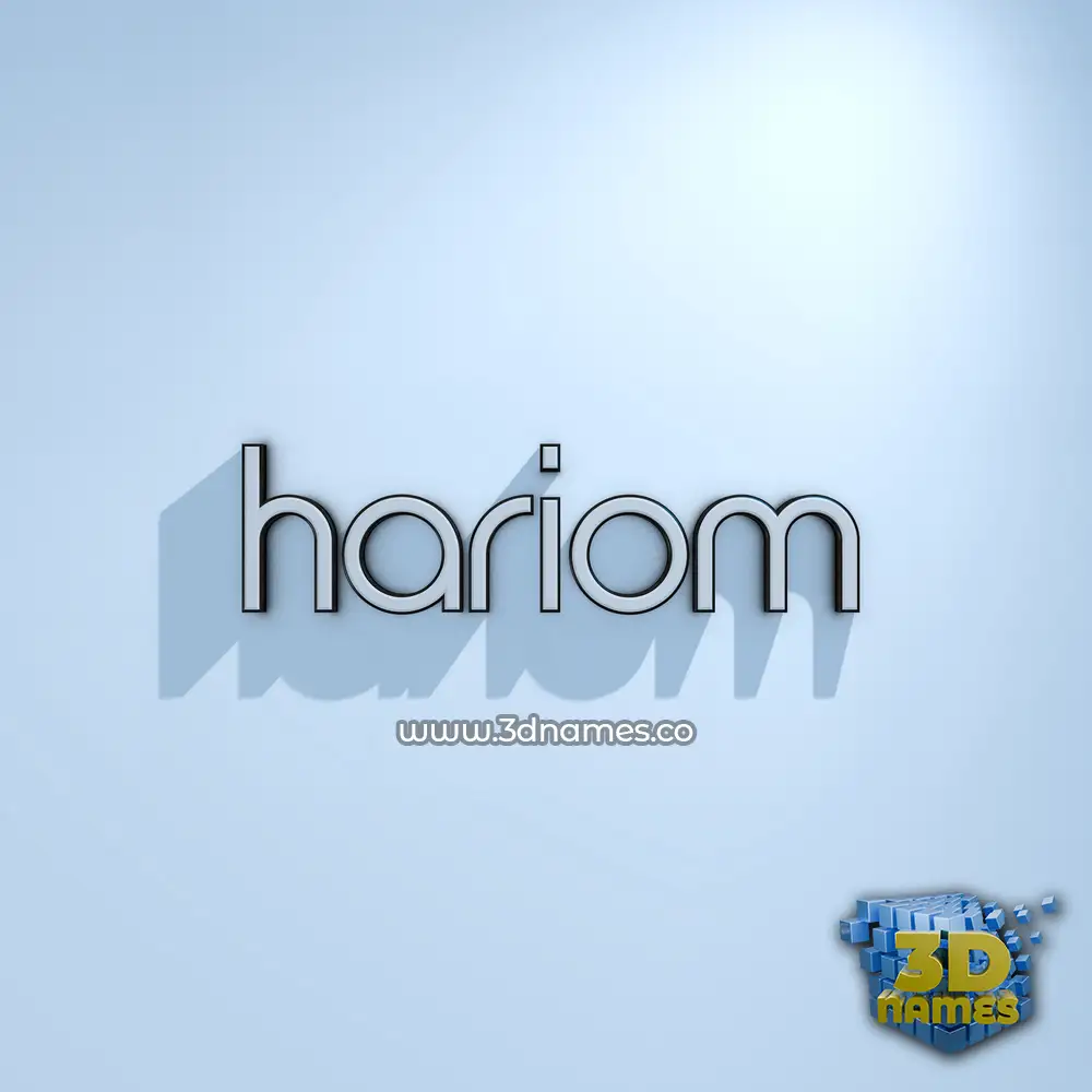 hariom in White Logo Cold style - 3D name wallpaper