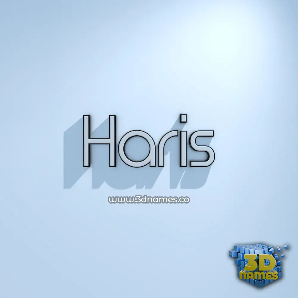 haris in White Logo Cold style - 3D name wallpaper