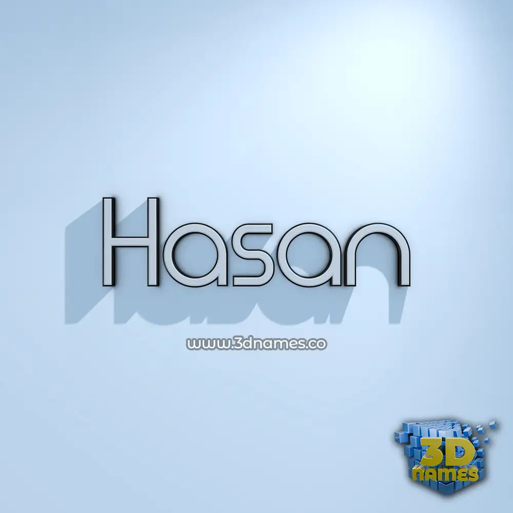 hasan in White Logo Cold style - 3D name wallpaper