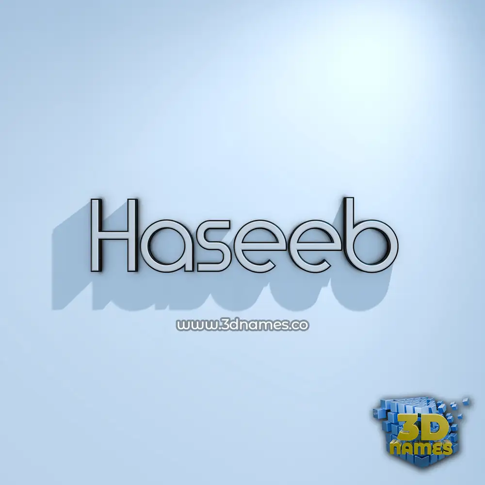 haseeb in White Logo Cold style - 3D name wallpaper