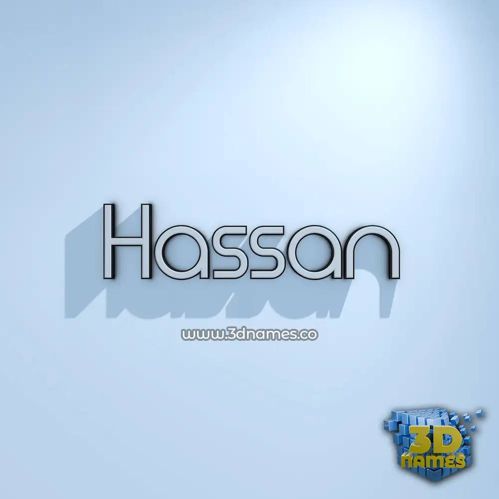 hassan in White Logo Cold style - 3D name wallpaper