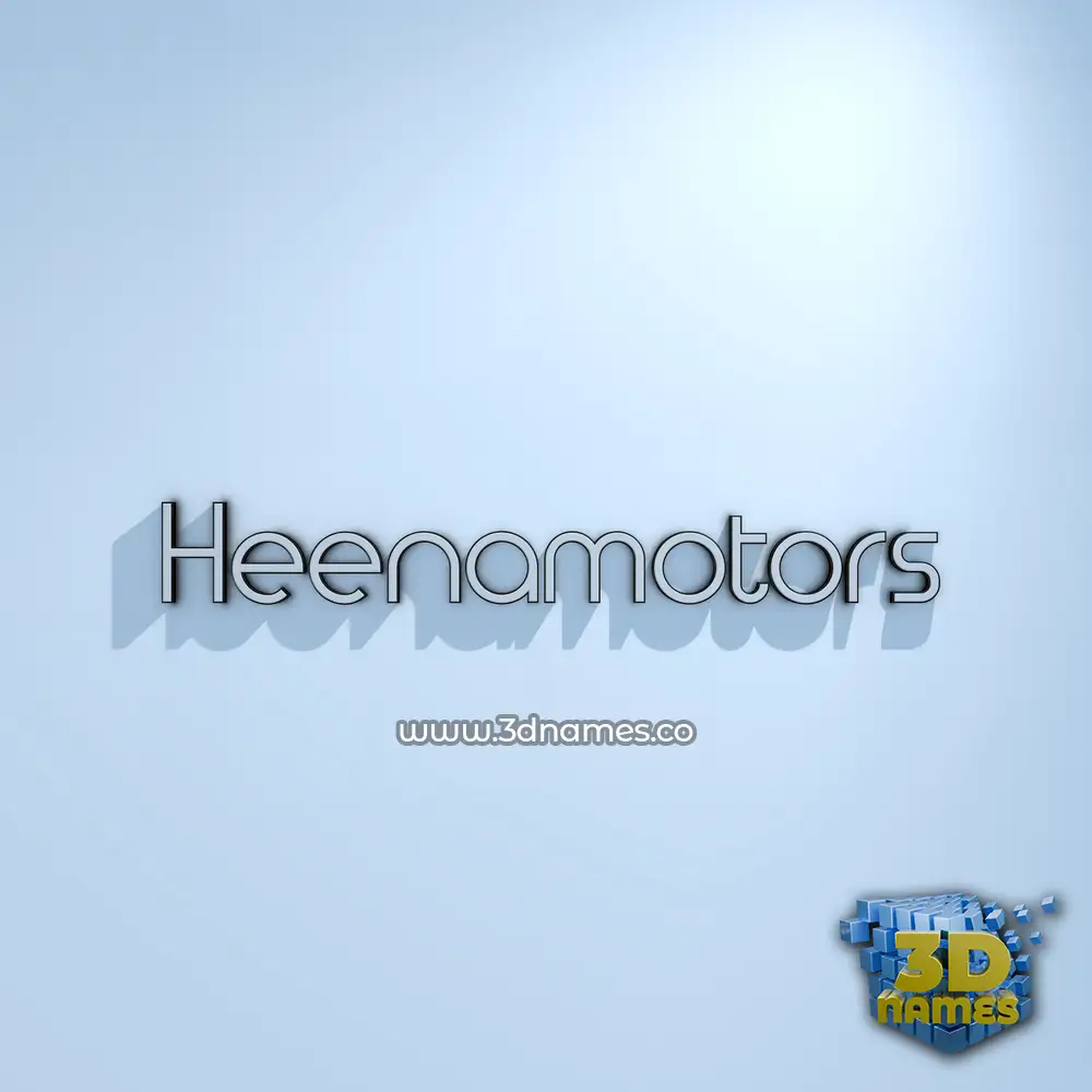 heenamotors in White Logo Cold style - 3D name wallpaper