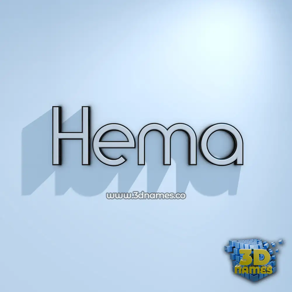 hema in White Logo Cold style - 3D name wallpaper