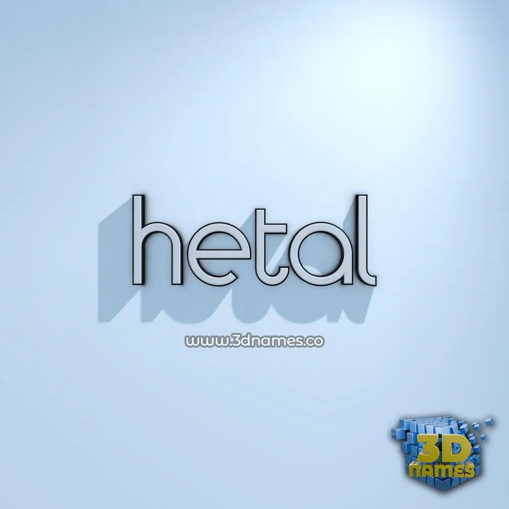 hetal in White Logo Cold style - 3D name wallpaper
