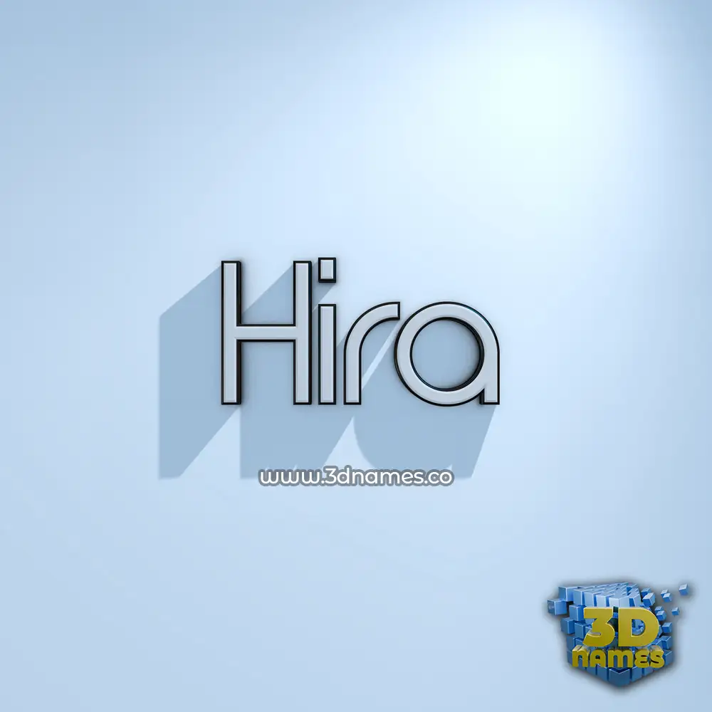 hira in White Logo Cold style - 3D name wallpaper