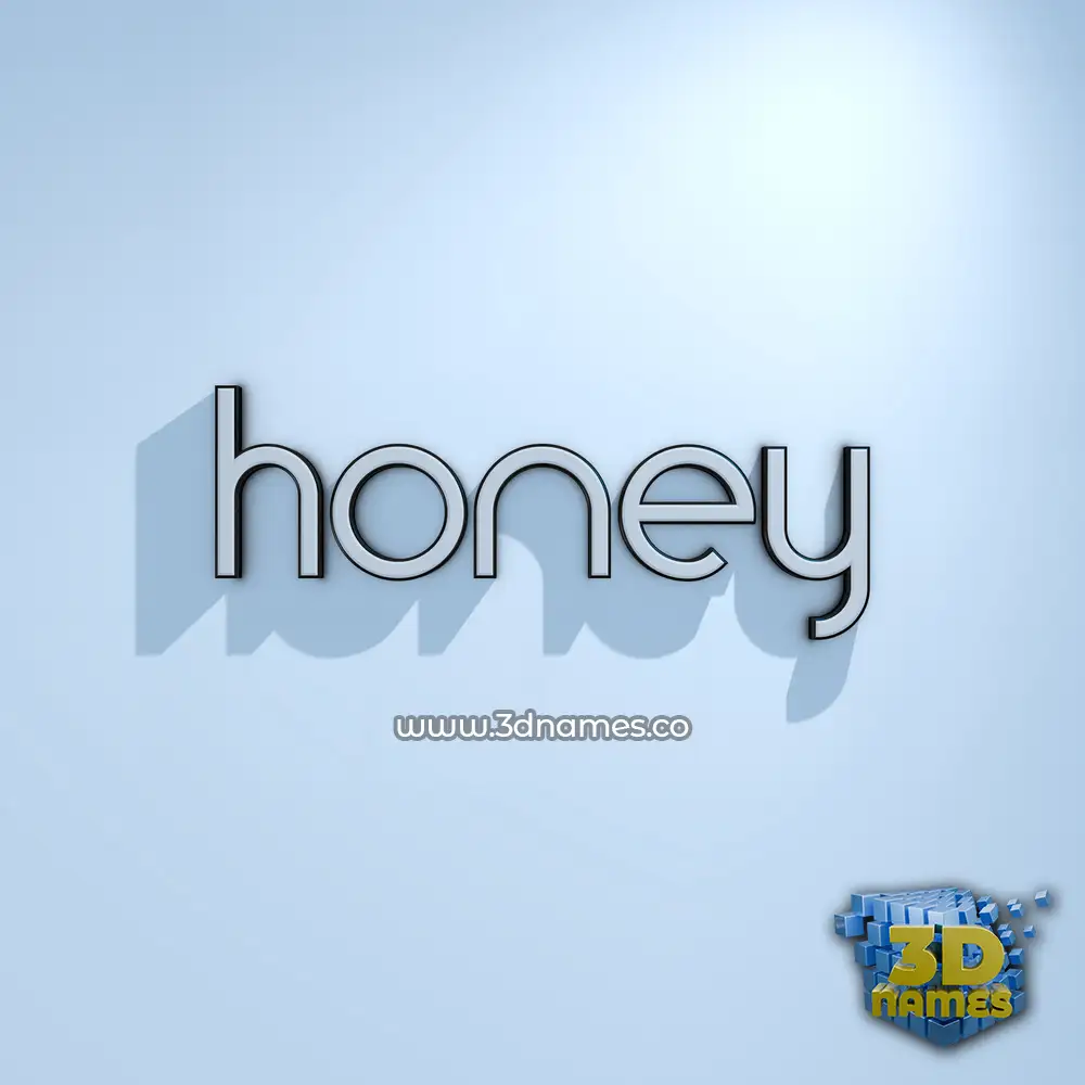 honey in White Logo Cold style - 3D name wallpaper