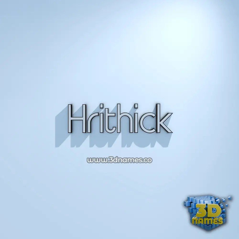hrithick in White Logo Cold style - 3D name wallpaper