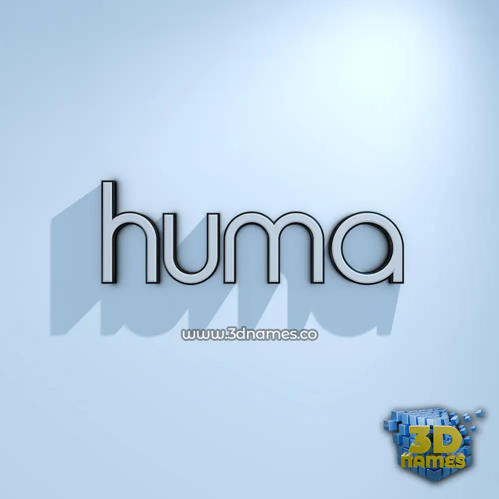 huma in White Logo Cold style - 3D name wallpaper