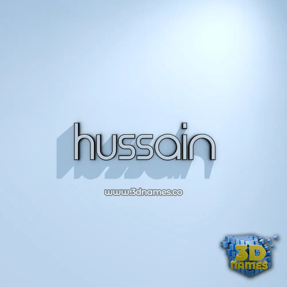 hussain in White Logo Cold style - 3D name wallpaper