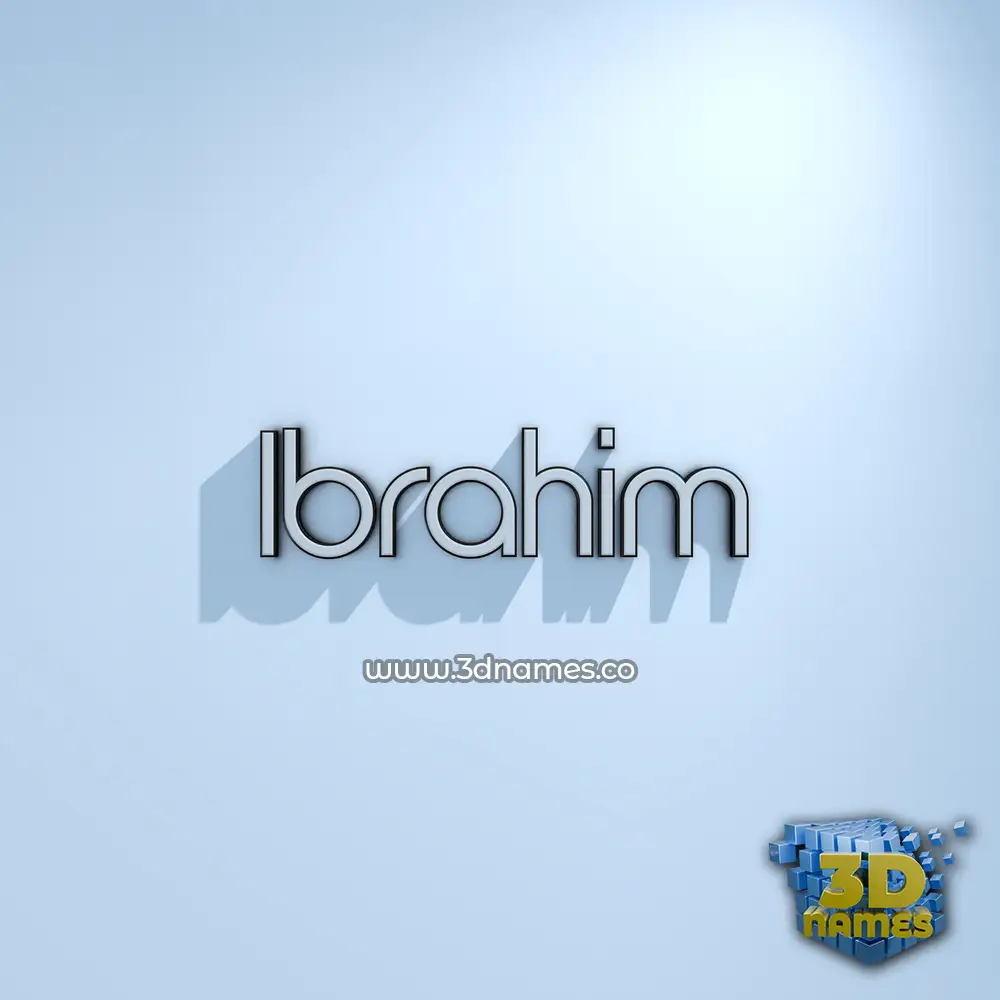 ibrahim in White Logo Cold style - 3D name wallpaper