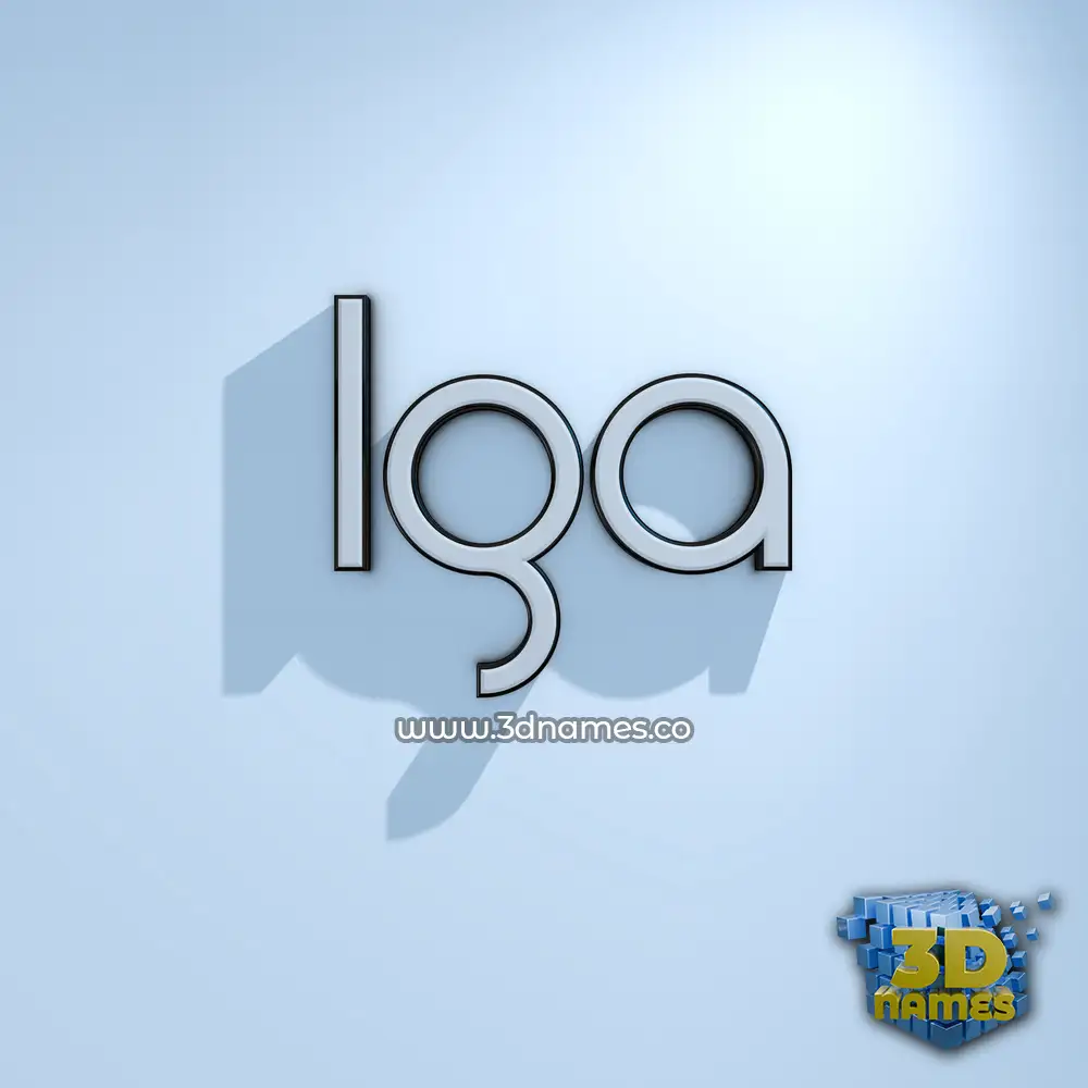 iga in White Logo Cold style - 3D name wallpaper