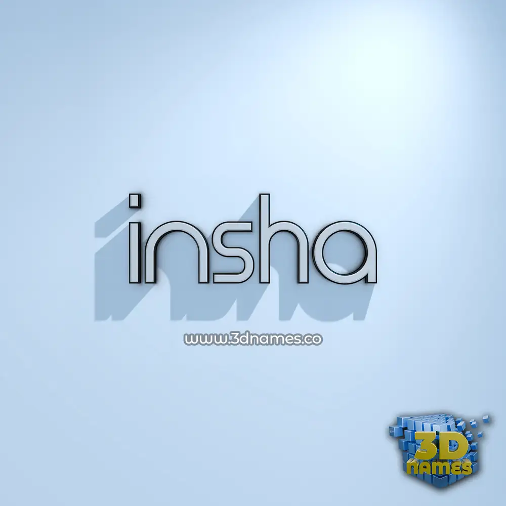 insha in White Logo Cold style - 3D name wallpaper
