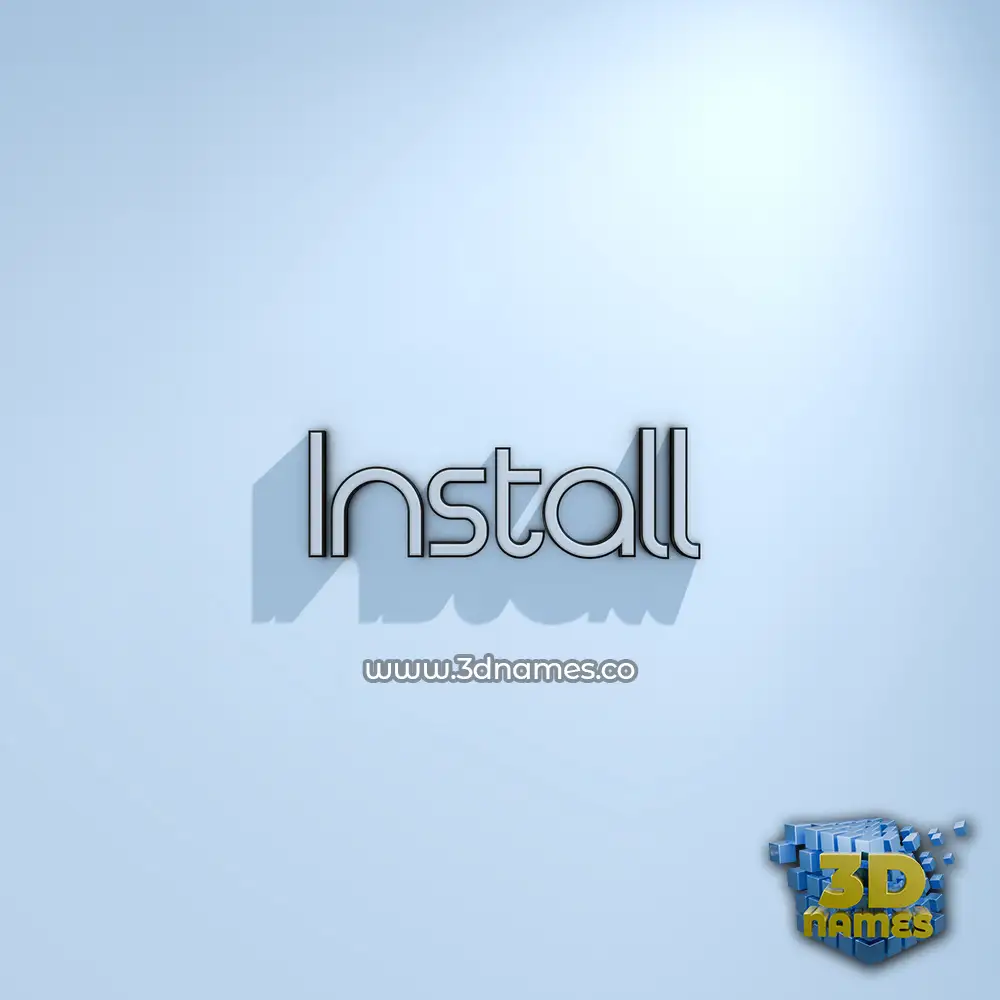 install in White Logo Cold style - 3D name wallpaper