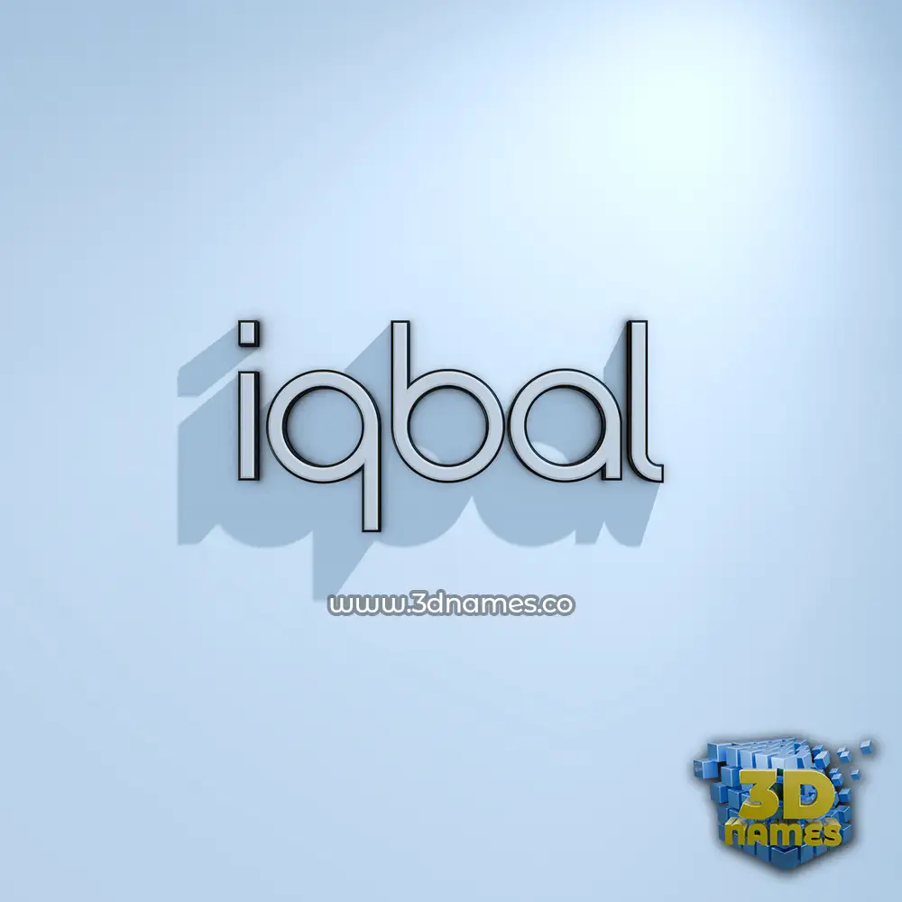 iqbal in White Logo Cold style - 3D name wallpaper