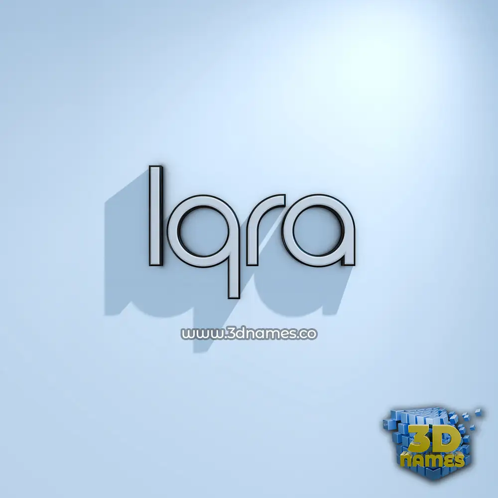 iqra in White Logo Cold style - 3D name wallpaper