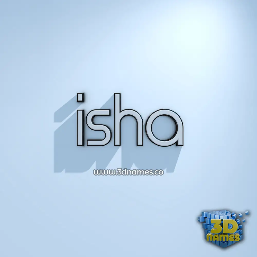 isha in White Logo Cold style - 3D name wallpaper