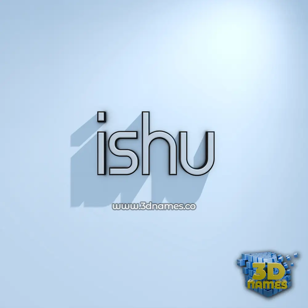 ishu in White Logo Cold style - 3D name wallpaper