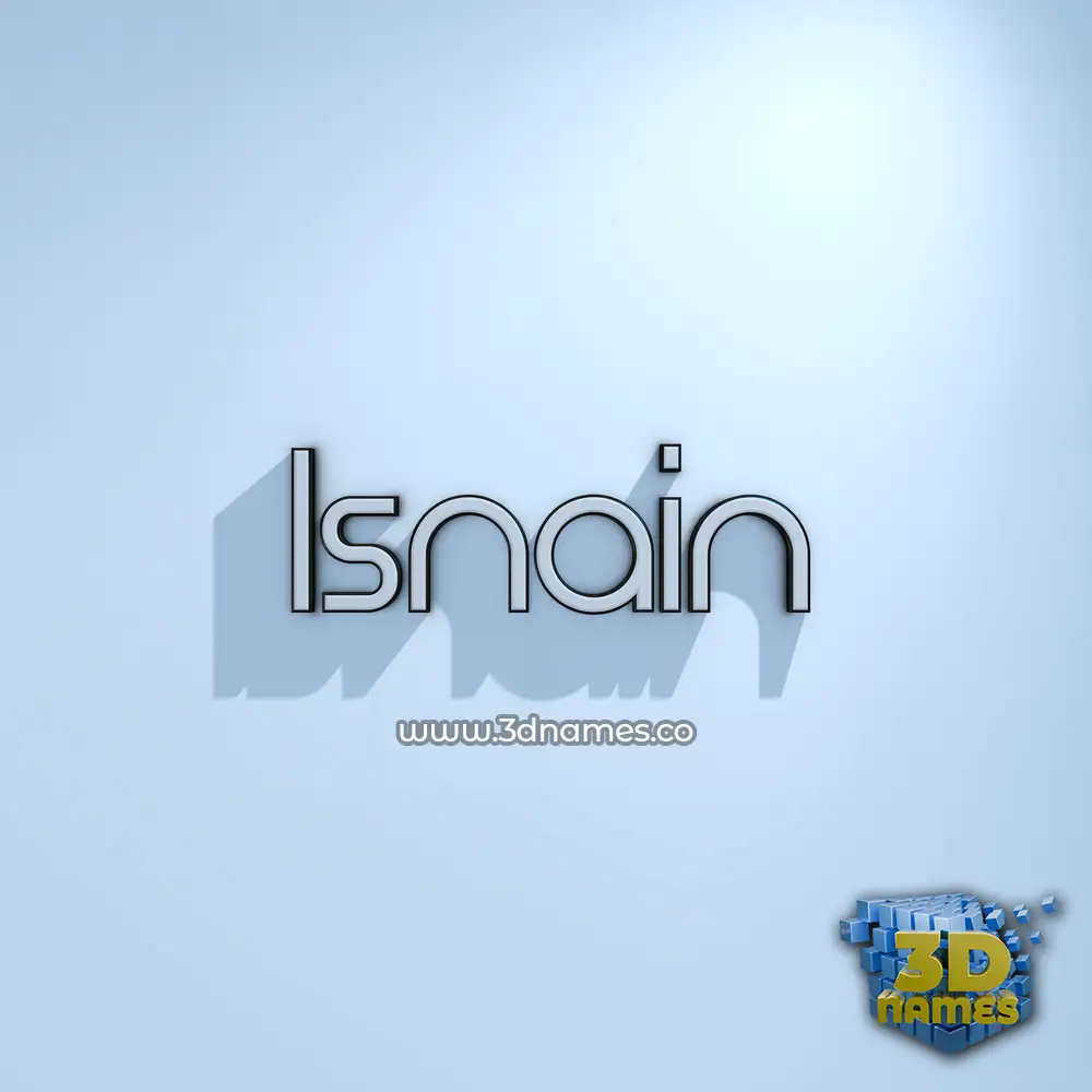 isnain in White Logo Cold style - 3D name wallpaper