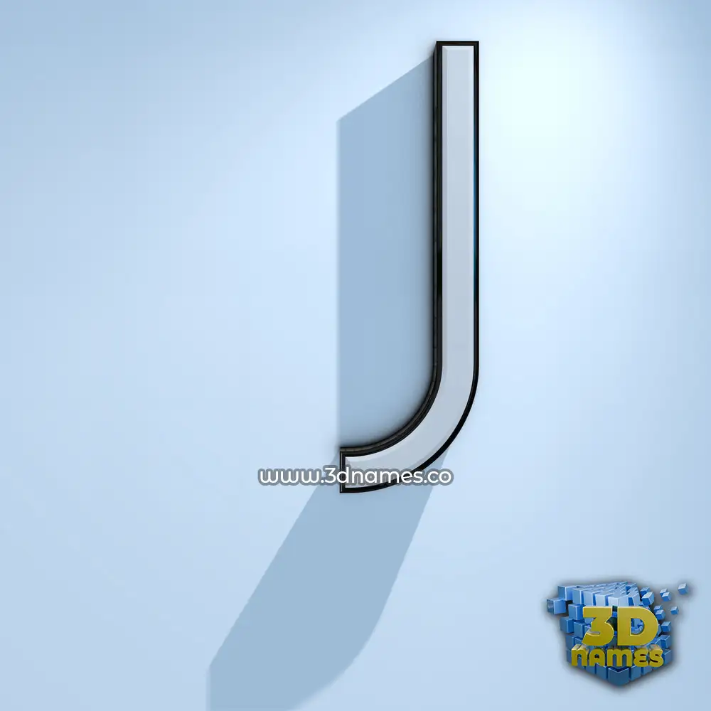 j in White Logo Cold style - 3D name wallpaper
