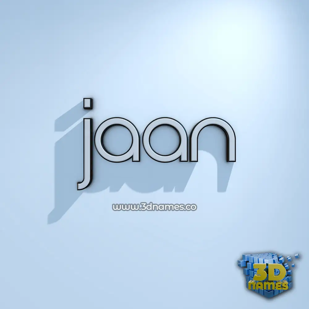 jaan in White Logo Cold style - 3D name wallpaper