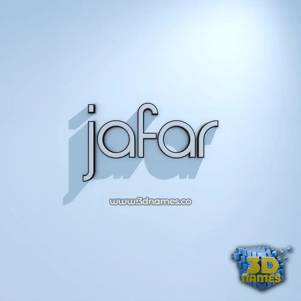 jafar in White Logo Cold style - 3D name wallpaper